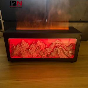 Humidificateur d'ambiance IBN Flame Mountain Flame Christmas avec télécommande ABS, rechargeable, pour intérieur/extérieur, lumière ambiante avec variateur d'intensité - Product Image 1