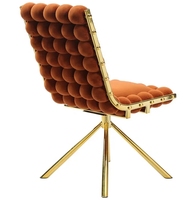 Chaises longues de salle à manger en velours orange, style nordique, meubles modernes