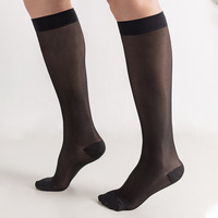 Chaussettes de compression 15-20 mmHg pour femmes, infirmières, hôtesses de l'air, chaussettes fines à compression mi-mollet en nylon