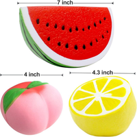 JITENG Squishies à remontée lente, fruits (Fraise, Pêche, Banane, Citron, Pastèque, Ananas), parfum crème, anti-stress
