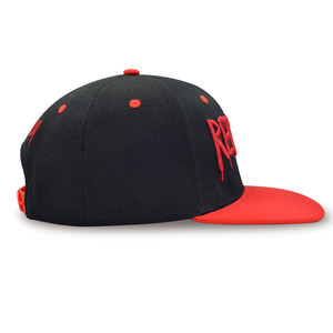 Casquette Snapback brodée 3D personnalisée Redrum, noire et rouge bicolore, style Hip Hop Streetwear, visière plate, pour hommes - Product Image 5