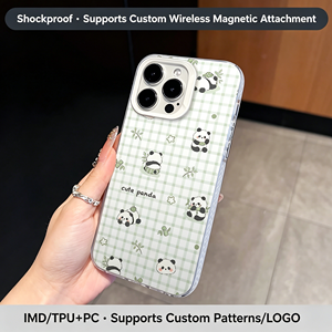 Custodia Trasparente in TPU con Fantasia Scozzese <span class=keywords><strong>Verde</strong></span> Fresca e Simpatico Panda, <span class=keywords><strong>Cover</strong></span> Antiurto per <span class=keywords><strong>iPhone</strong></span> 17 16 15 14 13 <span class=keywords><strong>Pro</strong></span> <span class=keywords><strong>Max</strong></span> - Product Image 2