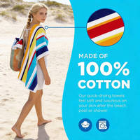Serviette de plage rayée personnalisée en coton 100% de haute qualité, sans sable, séchage rapide, pour bain et voyage, vente en gros