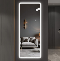 Miroir mural rectangulaire Wosen à LED intégrale avec capteur tactile, lumière réglable, pour salle de bain, coiffeuse, dressing, personnalisable