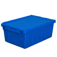 Caisse de déménagement en plastique peint empilable et emboîtable en PP 550*400*250 avec couvercle, capacité de charge de 20 kg