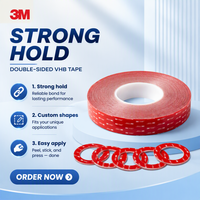 3M VHB Acrylic Water Activated Waterproof Double Sided Hot Melt Pressure Sensitive Square Irregular-shaped Adhesive Sticker