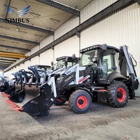 NIMBUS Model Baru Backhoe Loader 4 in 1 Bucket Brand Steering Axle Konsumsi Bahan Bakar Rendah Backhoe Loader untuk Rekayasa Kota