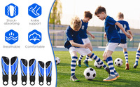 Protège-tibias de football avec manchon de cheville et sangle de maintien antidérapante pour adultes et jeunes, entraînement et match, noir, grande taille