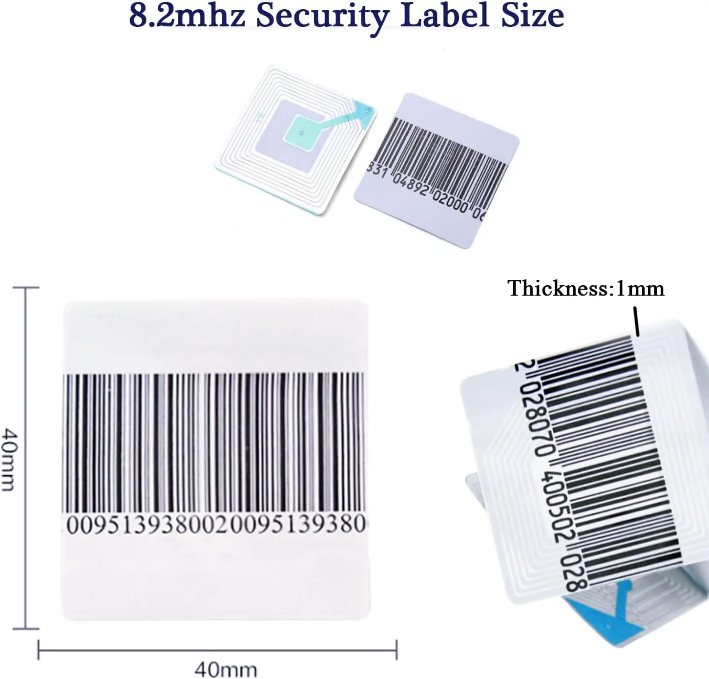 Supermarket Shop Security Guard Clothing Anti Theft 8.2 Mhz 4*4 Rf Label Eas Label