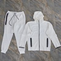 Nouveautés : Ensemble de survêtement à capuche patchwork avec logo personnalisé, sweat-shirt et pantalon 2 pièces pour homme