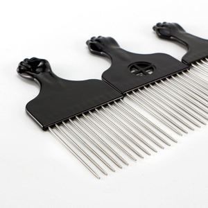Peignes à <span class=keywords><strong>cheveux</strong></span> en métal pour <span class=keywords><strong>cheveux</strong></span> <span class=keywords><strong>bouclés</strong></span>, peigne afro en plastique pour femmes/hommes, coiffure, coiffage des <span class=keywords><strong>cheveux</strong></span> - Product Image 3