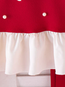 Ensemble de vêtements pour filles de <span class=keywords><strong>4</strong></span> à 7 <span class=keywords><strong>ans</strong></span>, haut rouge à manches courtes en tricot avec nœud et perles, mini-short, vêtements pour enfants - Product Image 6