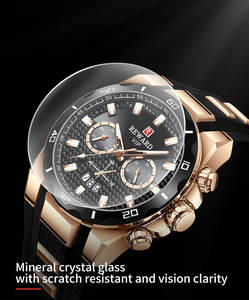 REWARD 83008M <b>Men's</b> <b>Watches</b> Black Green Quartz <b>Watch</b> with Silicone Band Luminous Wristwatches Chronograph Design Clock - Product Image 5