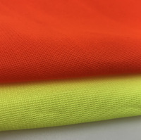 Tissu tricoté fluorescent lumineux 100 % polyester, brocart uni teint, 120 GSM, largeur 43/44 pouces, pour gilets de conduite
