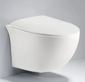 批发北欧时尚家居现代设计浴室白色陶瓷壁挂马桶