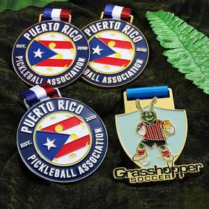 เหรียญรางวัลส่วนบุคคล โลหะผสมสังกะสี สีทอง รูปการ์ตูนกบ 3 มิติ เหรียญฟุตบอล 3 สี เหรียญรางวัลสมาคมพิคเคิลบอล - Product Image 1