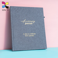 Journal en lin personnalisé Carnets à couverture rigide Carnet imprimé en tissu avec feuille d'or