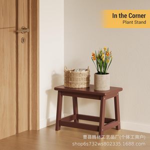 Teng Lin Wooden Bath <b>Stool</b> Brown <b>Foldable</b> Bathroom <b>Step</b> <b>Stool</b> For Shower And Foot Rest - Product Image 2