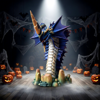 Tête de dragon animatronique réaliste grandeur nature avec capteur et moteur, statue de dragon volant mécanique pour parc à thème d'Halloween