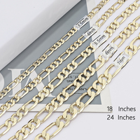 Collier Cubain CM Personnalisé Plaqué Or Véritable 14 Carats, Plusieurs Tailles, Maille Miami Cubaine Grosse et Plate pour Hommes