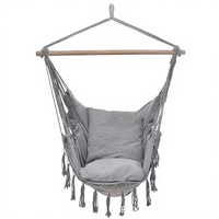 Chaise hamac en toile de coton Boho brésilien balançoire hamac suspendu avec 2 oreillers pour intérieur et extérieur pour le camping et les voyages