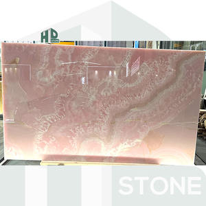 หินอ่อนโอนิกซ์สีชมพูขัดเงาหรูหราสำหรับตกแต่งผนังพื้นเคาน์เตอร์ - Product Image 1