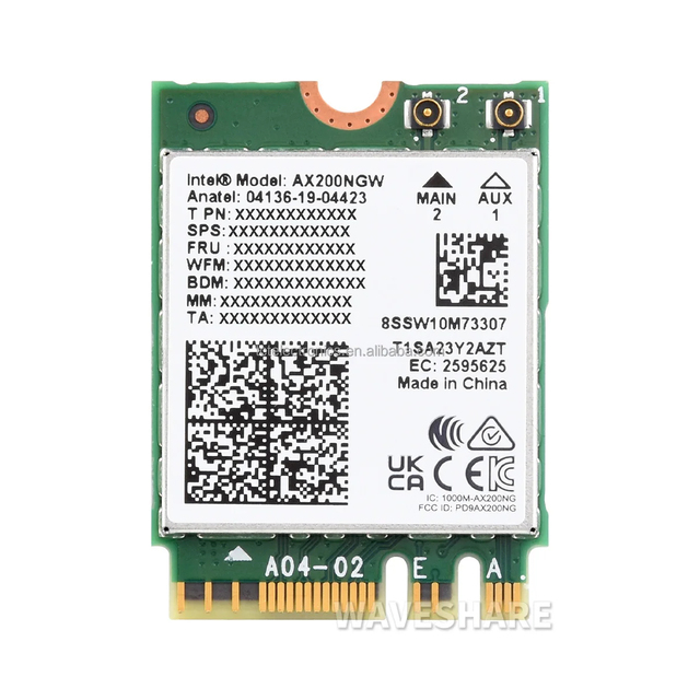 Intel AX200 Dual-band Wireless Network Card Gigabit Dual-band WiFi 6th Wireless Module 802.11AX Standard Blue-tooth 5.2 Module