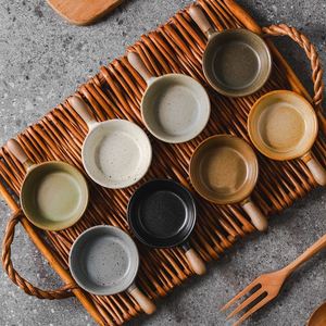 Japanese Glazed Ceramic Dip Dish With Handle Ceramic Soy Sauce Vinegar <b>Plate</b> Set for Sushi Snack Household Restaurant - Product Image 2