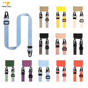 Aanpassen Crossbody Hals Nylon Webbing Strap Veiligheid Verstelbare Lanyard Met Siliconen Telefoonhoesje Modieus