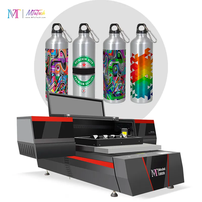 Ventas directas de fábrica MT Impresora UV de formato pequeño 6090 XP600 Cabezales Impresión en máquina de botellas de vidrio para artículos de promoción Gadgets