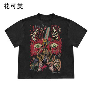 เสื้อยืดลายวินเทจสไตล์ยุโรปอเมริกันฮ่อ<span class=keywords><strong>ง</strong></span>กง ภาพยนตร์เรื่อง 'เดอะ ไลอ้อน คิ<span class=keywords><strong>ง</strong></span>' และ 'เท็กซัส แชนซอว์ มาสแซคเคอเร' พิมพ์ลายอเมริกันเรโทร น้ำหนัก 220 กรัม - Product Image 5