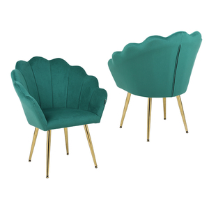 Sedia da Pranzo Moderna in Velluto <span class=keywords><strong>con</strong></span> Design Floreale e <span class=keywords><strong>Piedi</strong></span> Placcati <span class=keywords><strong>Oro</strong></span> per Uso Commerciale in Cantina e Villa - Product Image 2