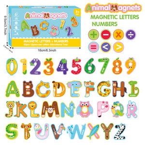 Ensemble de 38 Aimants Magnétiques <span class=keywords><strong>pour</strong></span> Réfrigérateur, Chiffres Anglais, Fruits et Animaux, <span class=keywords><strong>pour</strong></span> l'Éducation Précoce des Enfants de Maternelle - Product Image 1