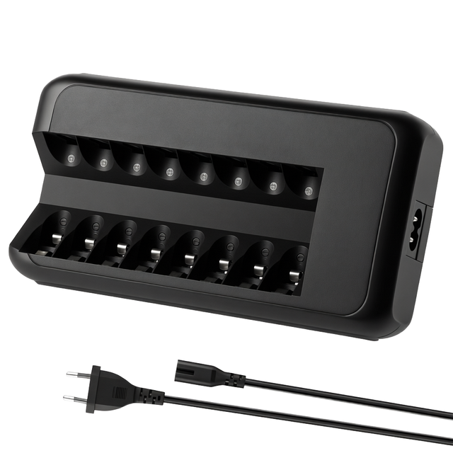 ENEGON Rechargeable Battery AA AAA LCD Display LED Illumination 8 Independent Slots Ni-MH/Ni-CD Smart Fast Charger