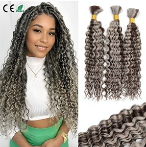 Cabello Humano Crudo Camboyano a Granel para Trenzas Boho Onduladas Profundas, 100g, Cabello Rizado Ondulado sin Trama para Trenzas sin Nudos - Product Image 1