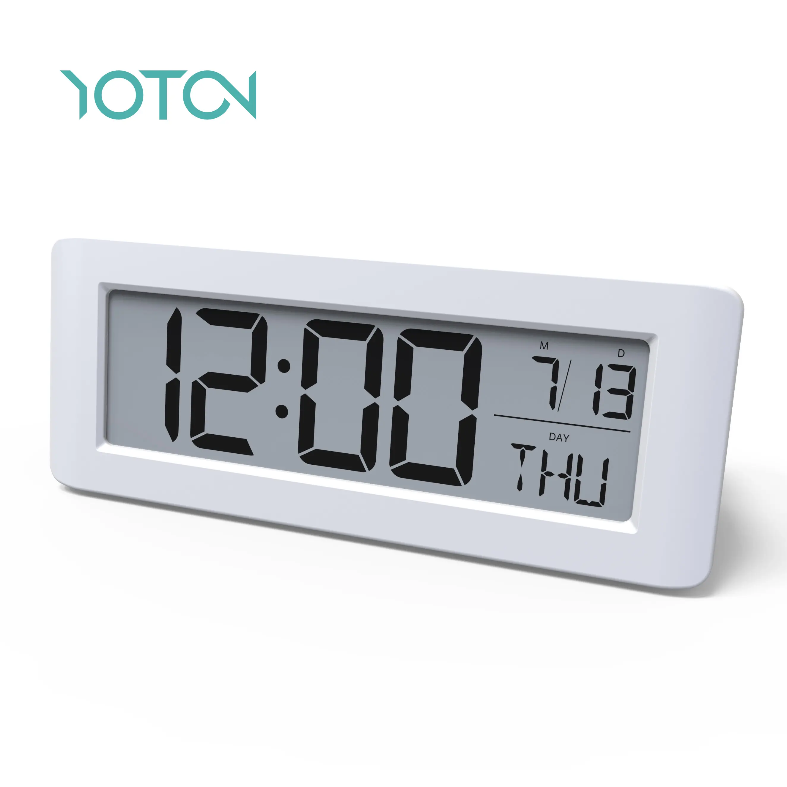 YOUTONG 2024 Relógios de mesa inteligentes Digitas Mini LCD Alarme com calendário e exibição de segunda-feira Despertadores de mesa