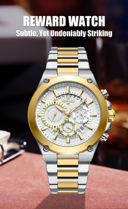 REWARD RD812259M Nuevo Reloj de Negocios con Movimiento de Cuarzo, Relojes de Moda para Hombre con Correa de Acero Inoxidable, Resistente al Agua 30m, Calendario, Reloj de Pulsera - Product Image 3