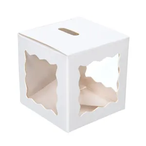 ישיר במפעל אספקת לבן קרטון אחת עוגת פופ מאפיית תיבת Cakepop קופסא עם חלון