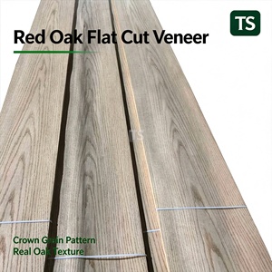 Plaque de placage en chêne rouge américain, coupe couronne, naturelle, coupe plate, épaisseur 0,25 mm à 2,0 mm, pour portes d'armoires et panneaux muraux - Product Image 1
