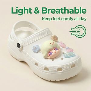 Zuecos de Plataforma Planos y Suaves para Mujer, Modelo Mary Jane, de EVA, con Diseño de Dibujos Animados, a la Moda, Reciclables, Impermeables, Antideslizantes, para Verano - Product Image 3