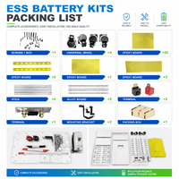 Kit DIY de boîtier de batterie métallique LiFePO4 48V/51.2V 314Ah EU avec BMS intelligent JKBMS 16S 200A BT/WiFi, sortie 15KW, RS485 CANBUS, CE/FCC, écran LCD pour usage domestique