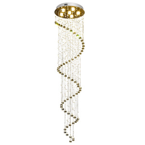 Lámpara de Araña de Cristal con Luces LED Giratorias para Escaleras, Decoración del Hogar - Product Image 4