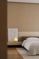 Panneau mural rainuré en WPC (bois composite) en fibre de bambou, économique, durable, moderne, imperméable, à motif floral, pour usage domestique et de divertissement