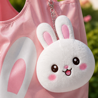 Mini porte-clés en peluche portable, jouet en peluche personnalisé en tissu doux pour la décoration de sacs de voyage