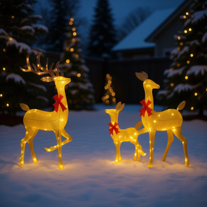 Decorazioni natalizie gonfiabili da esterno a forma di renna con luci per giardino e cortile. - Product Image 2