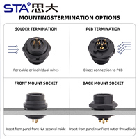Conector de Bloqueo Rápido Impermeable IP68 de Plástico, Macho y Hembra, con Tuerca de Fijación Trasera, Receptáculo para Soldadura PCB, 2, 3, 4, 5, 6, 7, 8, 10, 12 Núcleos