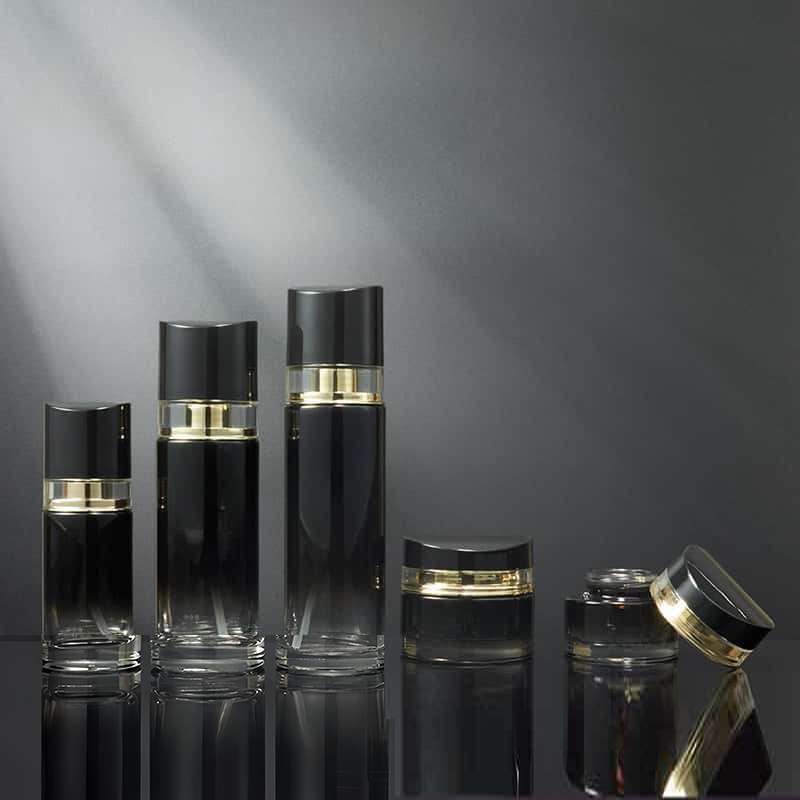 Empty Glass Bottles for Skin Care Products with Spray Coloring Process, Which Can Hold Lotions, Water and Creamy Substances