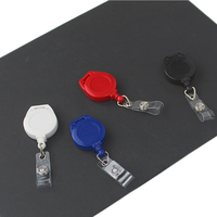 Porte-badge rétractable transparent Bestom avec clip à ressort non pivotant, cordon en nylon, accessoires pour porte-badge d'identification, coque en ABS, sangle en PVC