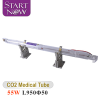 Tabung Laser Medis CO2 Startnow 55W 950mm Khusus untuk Industri Kecantikan Medis Ginekologi, Pipa Kaca Diameter 50mm Lampu