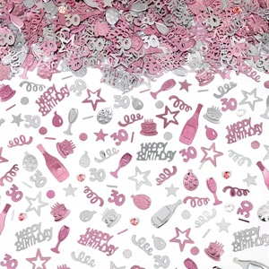Coriandoli Classici da Tavolo '<span class=keywords><strong>Buon</strong></span> <span class=keywords><strong>Compleanno</strong></span>' <span class=keywords><strong>20</strong></span>° Anniversario, Decorazione con Glitter Oro Rosa per Feste di <span class=keywords><strong>Compleanno</strong></span> e Laurea - Product Image 3